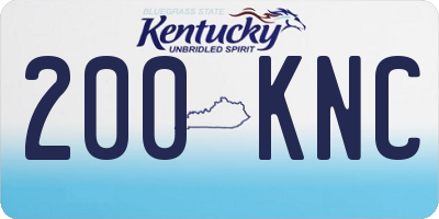 KY license plate 200KNC