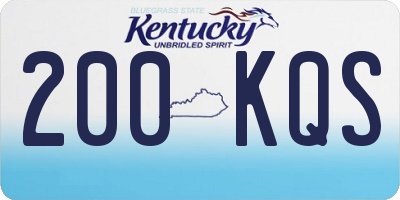 KY license plate 200KQS