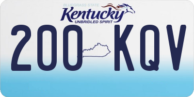 KY license plate 200KQV