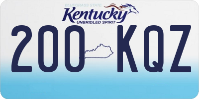 KY license plate 200KQZ