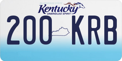 KY license plate 200KRB