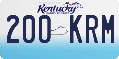 KY license plate 200KRM