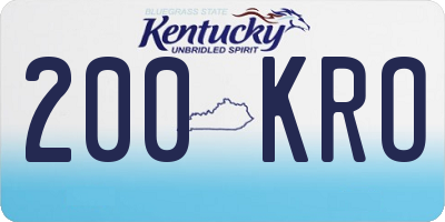 KY license plate 200KRO