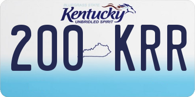 KY license plate 200KRR
