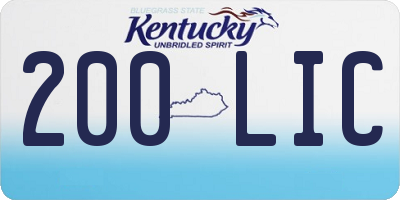 KY license plate 200LIC