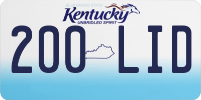 KY license plate 200LID