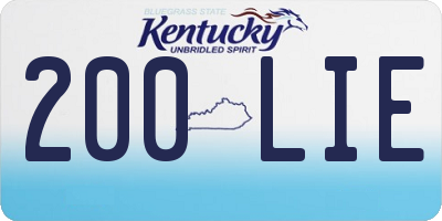 KY license plate 200LIE