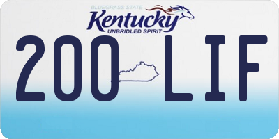 KY license plate 200LIF