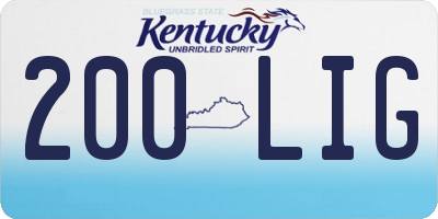 KY license plate 200LIG