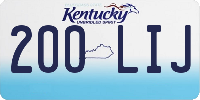 KY license plate 200LIJ