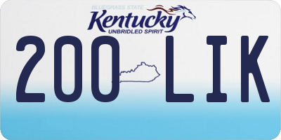 KY license plate 200LIK