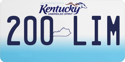 KY license plate 200LIM