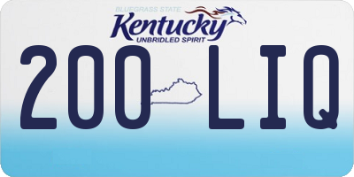KY license plate 200LIQ