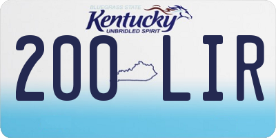 KY license plate 200LIR