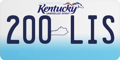 KY license plate 200LIS