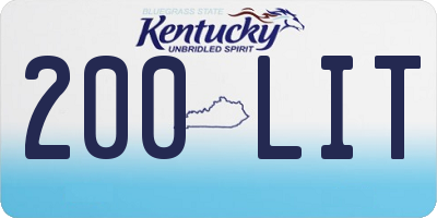 KY license plate 200LIT