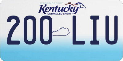 KY license plate 200LIU