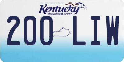 KY license plate 200LIW