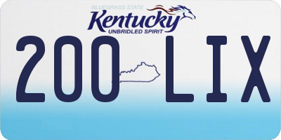 KY license plate 200LIX