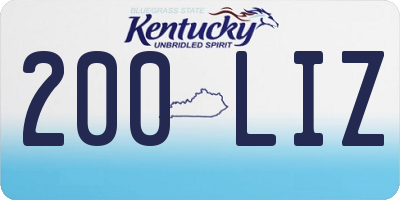 KY license plate 200LIZ