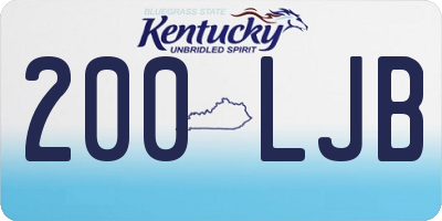 KY license plate 200LJB