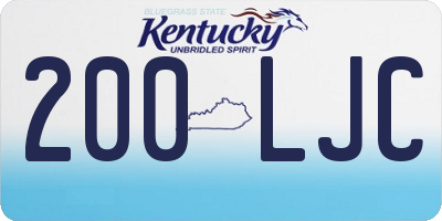 KY license plate 200LJC