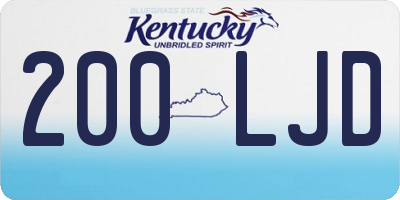 KY license plate 200LJD