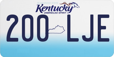KY license plate 200LJE