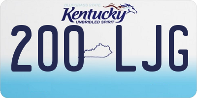 KY license plate 200LJG