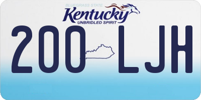 KY license plate 200LJH