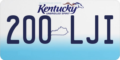 KY license plate 200LJI