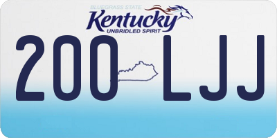 KY license plate 200LJJ
