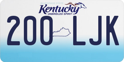 KY license plate 200LJK