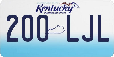 KY license plate 200LJL