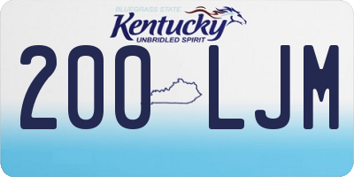 KY license plate 200LJM