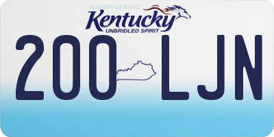 KY license plate 200LJN