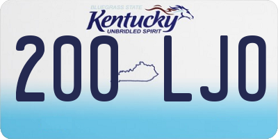 KY license plate 200LJO