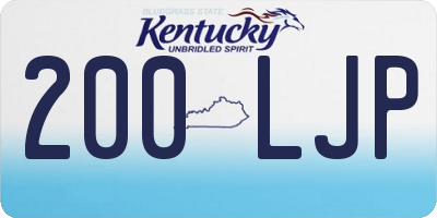 KY license plate 200LJP