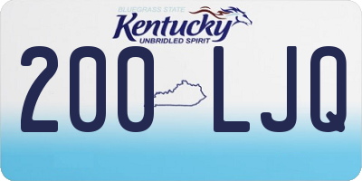 KY license plate 200LJQ