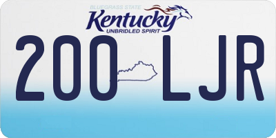 KY license plate 200LJR