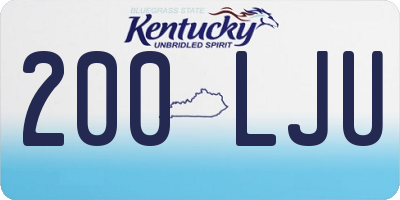 KY license plate 200LJU