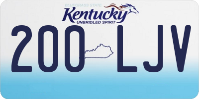 KY license plate 200LJV