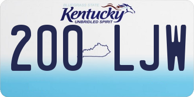 KY license plate 200LJW