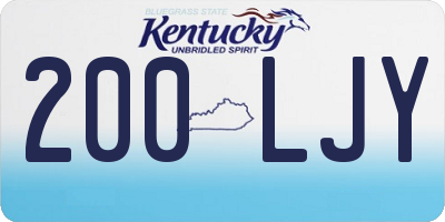 KY license plate 200LJY