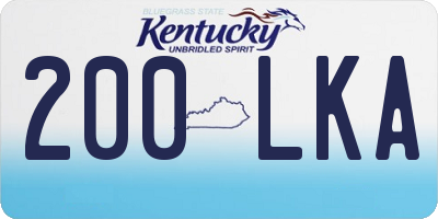 KY license plate 200LKA