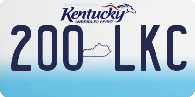 KY license plate 200LKC