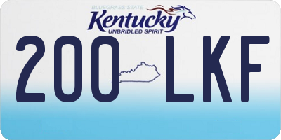 KY license plate 200LKF