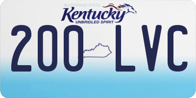 KY license plate 200LVC