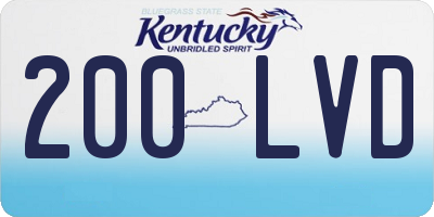 KY license plate 200LVD