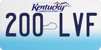 KY license plate 200LVF
